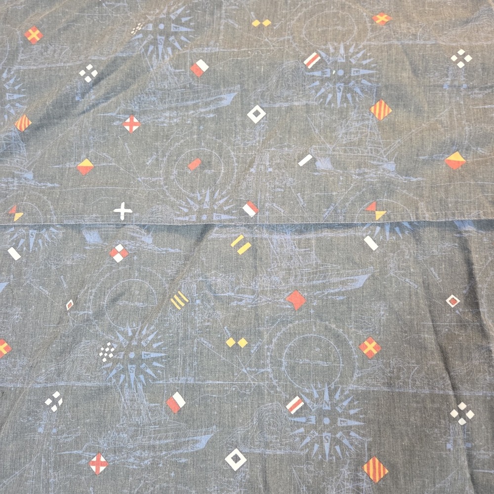 Aftco Shirt Mens XL Short Sleeve Vented Gray Nautical Print Flap Pocket Camp - Picture 11 of 11